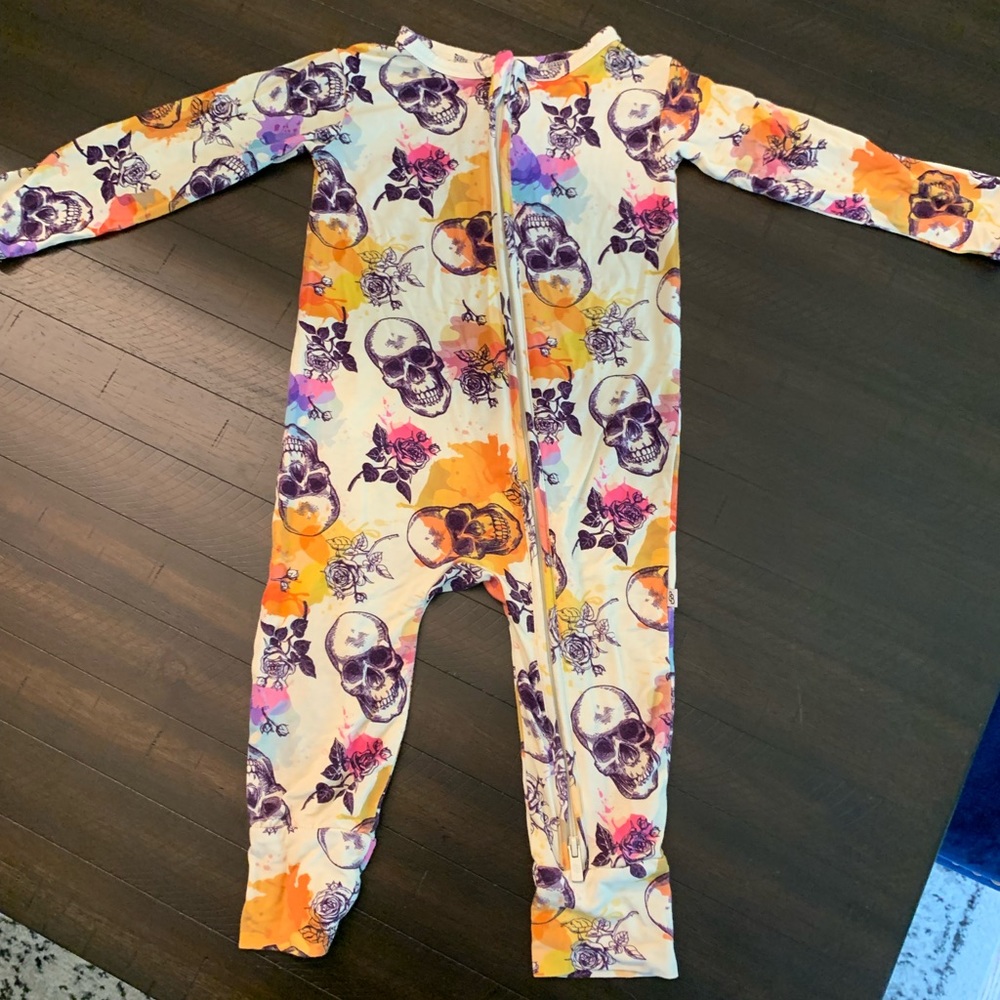Bums & Roses Bad to the Bone Zippered Romper
